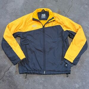 Jack Wolfskin Mens Large Yellow Grey Colorblock Full Zip Mesh Lined Jacket
